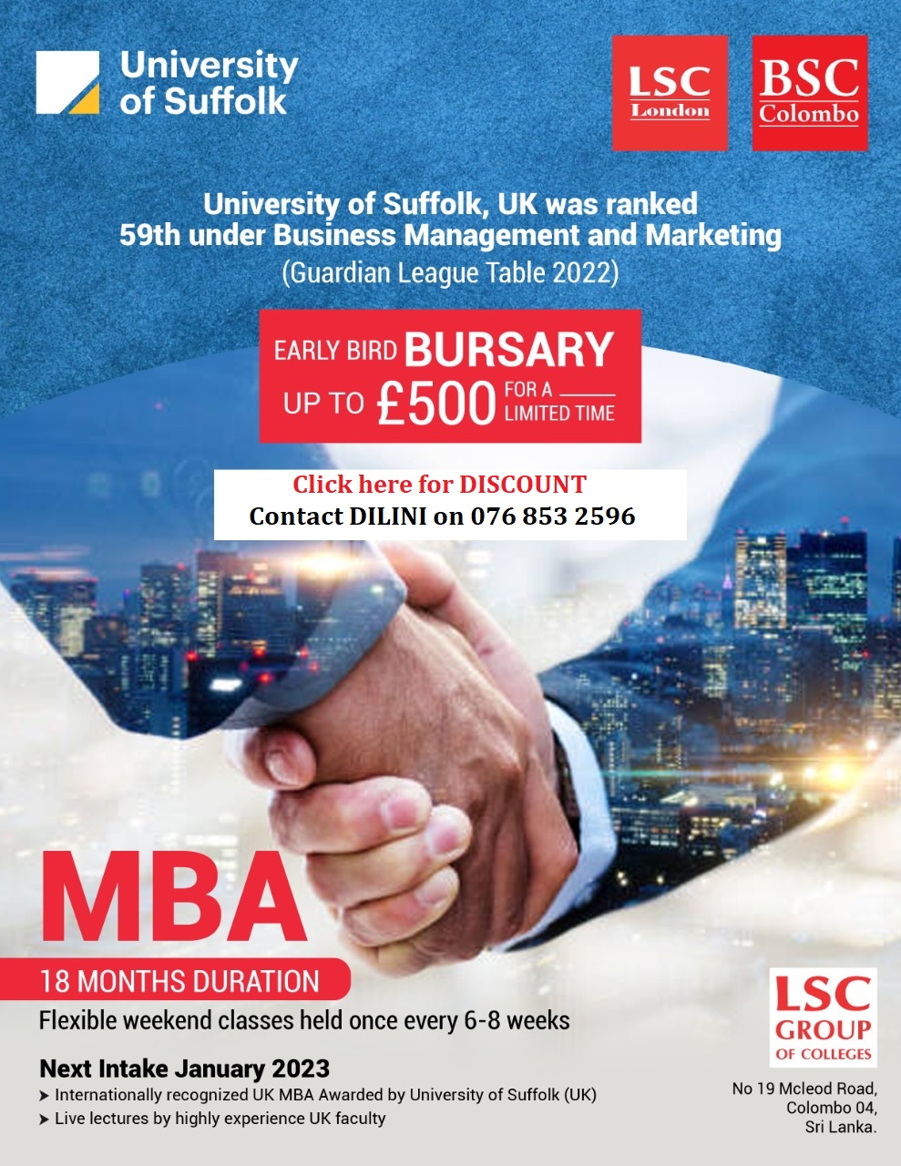 BSC Colombo MBA - New Intake 2023 - Kandy Promo