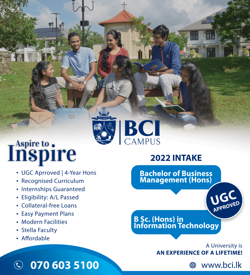 BCI Campus UGC Approved Honor’s Degrees from BCI Campus Kandy Promo